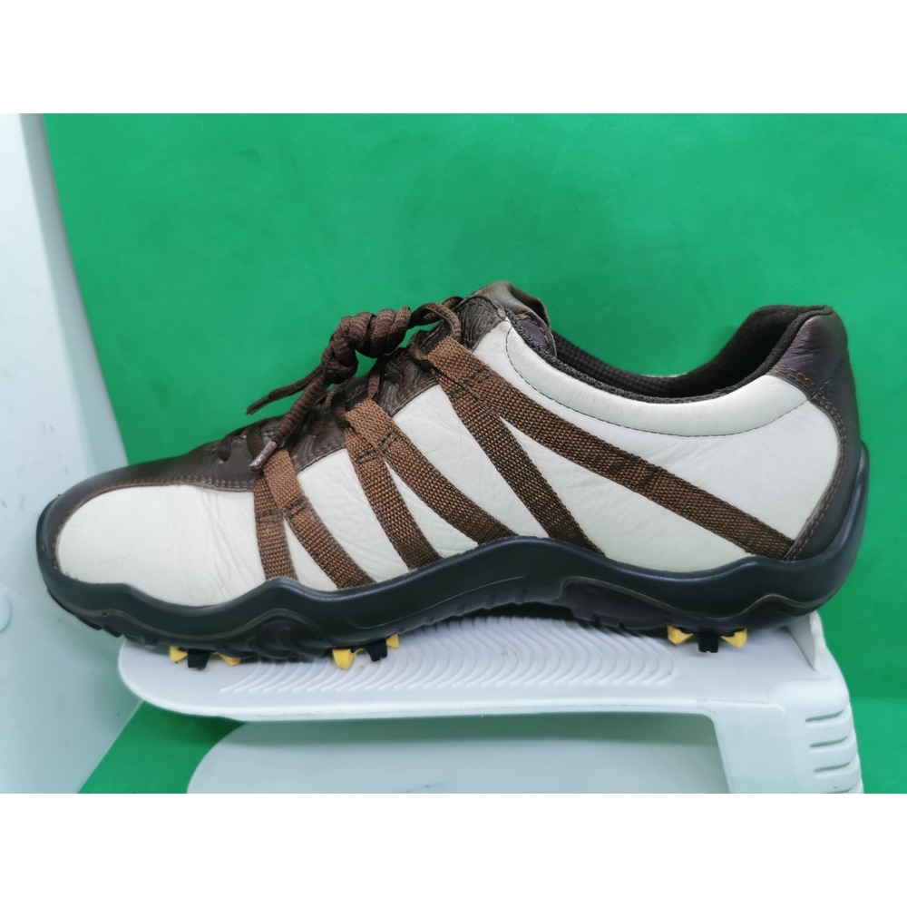Ecco Golf Cas Cool Mens Brown Classic Leather Comfort Shoes spike Size 8.5/ 42 - Picture 4 of 16